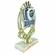 7-1/4 INCH FULL COLOR MODELED SWIMMING TROPHY ON MARBLE BASE