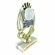 7-1/4 INCH FULL COLOR MODELED VOLLEYBALL TROPHY ON MARBLE BASE