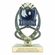 7-1/4 INCH FULL COLOR MODELED WRESTLING TROPHY ON MARBLE BASE