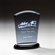 7-1/4 INCH SMOKED GLASS AWARD ON BLACK BASE WITH ALUMINUM ACCENTS
