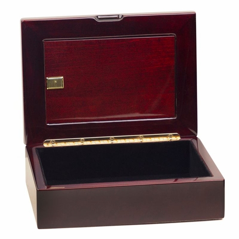 7-1/4 x 5-1/4 x 2-1/2 INCH ROSEWOOD PIANO FINISH PHOTO KEEPSAKE BOX