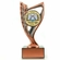 7-3/4" BRIGHT DIE CAST METAL WREATH RISER TROPHY HOLDS 2" MEDALLION INSERT ON BLACK MARBLE BASE