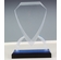 7-3/4 INCH ACRYLIC SHIELD TROPHY WITH BLUE REFLECTIVE BLACK BASE