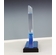 7-3/4 INCH ACRYLIC SHIELD TROPHY WITH BLUE REFLECTIVE BLACK BASE