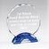 7-3/4 INCH BLUE DOUBLE ARCH W/ CUT & BEVELED EDGED CRYSTAL CIRCLE AWARD 