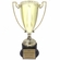 7-3/4 INCH HEIGHT DIE CAST METAL GOLD CUP TROPHY ON BLACK BASE
