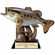 7-3/4" x 5-1/2" FULL COLOR BASS FISH TROPHY IN THE AIR ON BLACK BASE