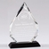 7-3/4  X 5 INCH ARROWHEAD OPTICAL CRYSTAL AWARD WITH BLACK BASE