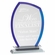 7-3/4 x 5 INCH OPTICAL CRYSTAL COOL BLUE FLAME AWARD