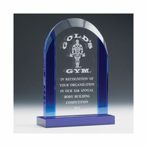 7-3/4 X 5 INCH ROMAN ARCH CRYSTAL WITH BLUE EDGE