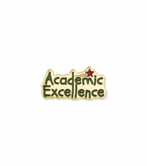 7/8 Inch in Width Etched-Enameled Academic Excellence Pin