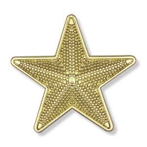 7/8 INCH BRIGHT GOLD 3D TEXTURED STAR LAPEL PIN