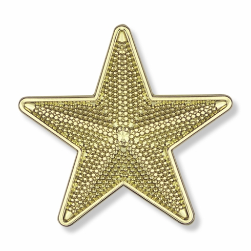 7/8 INCH BRIGHT GOLD 3D TEXTURED STAR LAPEL PIN