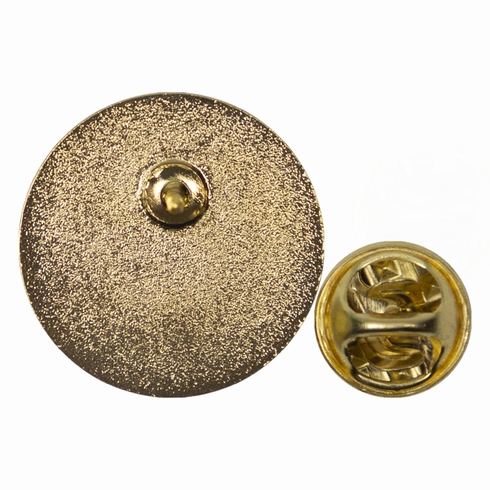 7/8 INCH BRIGHT GOLD RED "TEAM MEMBER OF THE WEEK" LAPEL PIN