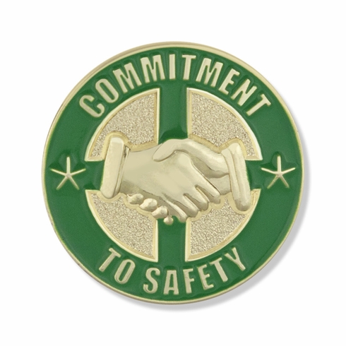 7/8 INCH COMMITMENT TO SAFETY LAPEL PIN