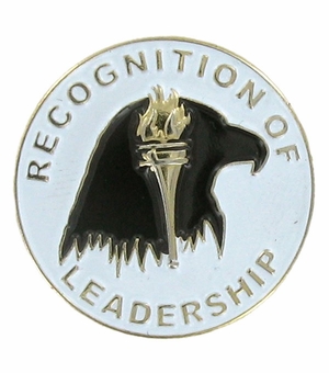 7/8 INCH ENAMELED RECOGNITION OF LEADERSHIP LAPEL PIN