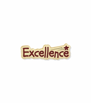5/8 Inch in Width Etched-Enameled Excellence Pin