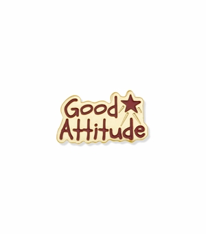 7/8 Inch in Width Etched-Enameled Good Attitude Pin