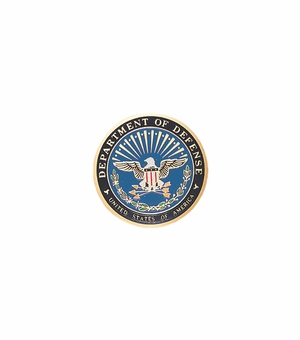 7/8-Inch in Diameter Round Metal Department of Defense Medallion Insert with Enameled Finish