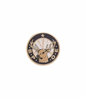 7/8-Inch in Diameter Round Metal Elk Medallion Insert with Enameled Finish