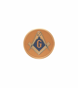 7/8-Inch in Diameter Round Metal Masonic Medallion Insert with Enameled Finish