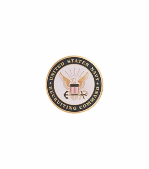 7/8-Inch in Diameter Round Metal Navy Recruitment Medallion Insert with Enameled Finish