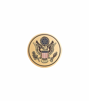 7/8-Inch in Diameter Round Metal Seal of the United States Medallion Insert with Enameled Finish