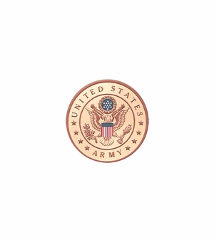7/8-Inch in Diameter Round Metal United States Army Medallion Insert with Enameled Finish