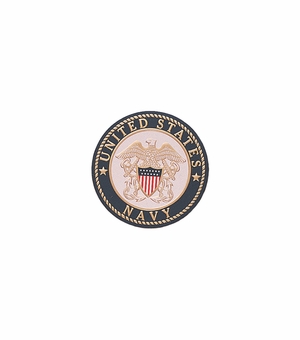 7/8-Inch in Diameter Round Metal United States Navy Medallion Insert with Enameled Finish