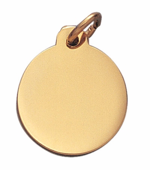 7/8 Inch in Diameter Customizable Polished Gold Medal