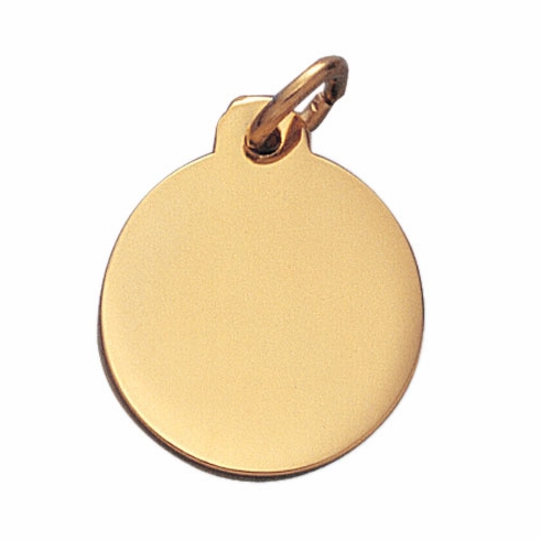 7/8 Inch in Diameter Customizable Polished Gold Medal