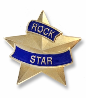 7/8 INCH ROCK STAR LAPEL PIN