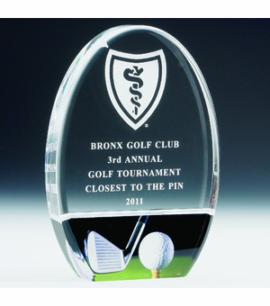 7 INCH ACRYLIC GOLF TROPHY