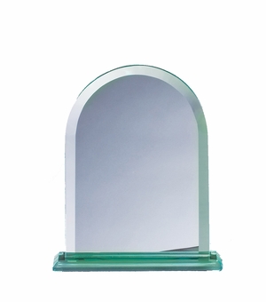 7 INCH ARCHED SHAPE JADE GLASS AWARD