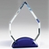 7 INCH ARROWHEAD CRYSTAL AWARD WITH DOUBLE BLUE BASE 