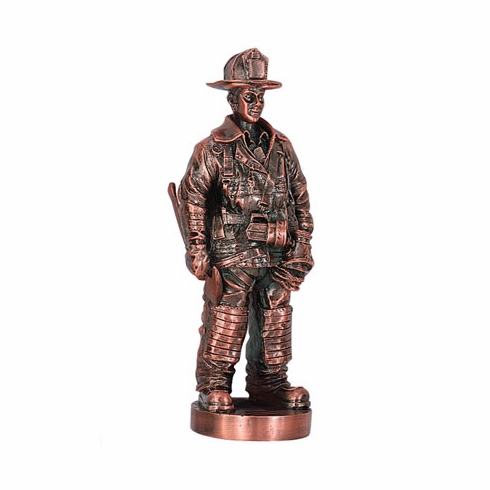 7 INCH FIREMAN FIGURE, ANTIQUE BRONZE