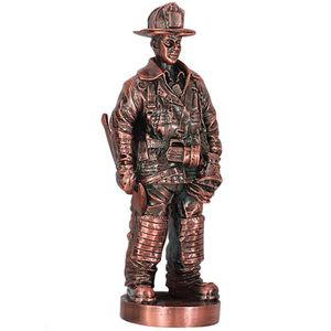 7 INCH FIREMAN FIGURE, ANTIQUE BRONZE