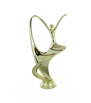 7 INCH GOLD PLASTIC MODERN DANCE FIGURE