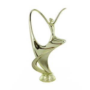 7 INCH GOLD PLASTIC MODERN DANCE FIGURE