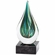 7 INCH HAND BLOWN TEARDROP WITH SUSPENDED COLORS GLASS AWARD