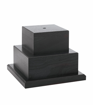7 INCH HEIGHT LARGE BLACK WOOD TROPHY BASE FOR PERPETUAL TROPHY