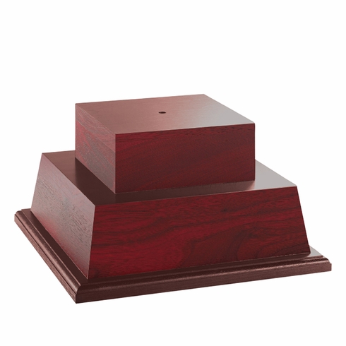 7 INCH HEIGHT LARGE ROSEWOOD FINISH TROPHY BASE FOR PERPETUAL TROPHY