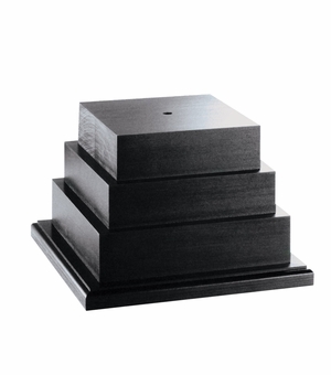 7 INCH HEIGHT THREE TIERED LARGE BLACK WOOD TROPHY BASE FOR PERPETUAL TROPHY