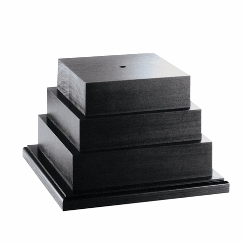 7 INCH HEIGHT THREE TIERED LARGE BLACK WOOD TROPHY BASE FOR PERPETUAL TROPHY