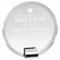 7 INCH OPTICAL CRYSTAL CIRCLE AWARD ON POLISHED SILVER METAL BASE