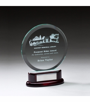 7 INCH ROUND BEVELED GLASS AWARD 