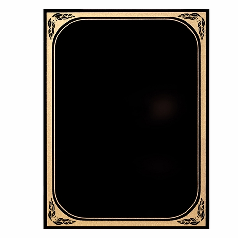 7 X 10 BLACK MARBLEIZED BRASS PLATED STEEL WITH GOLD FROSTED BORDER