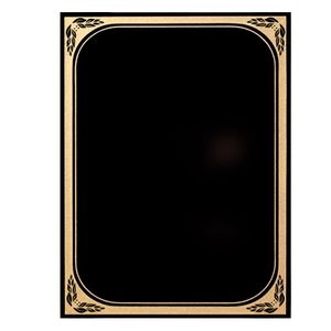 7 X 10 BLACK MARBLEIZED BRASS PLATED STEEL WITH GOLD FROSTED BORDER