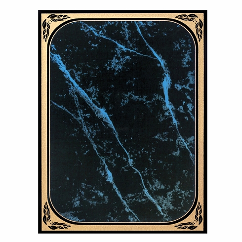 7 X 10 BLUE MARBLEIZED BRASS PLATED STEEL WITH GOLD FROSTED BORDER