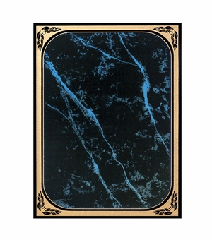 7 X 10 Inch Blue Marbleized Brass Plated Steel